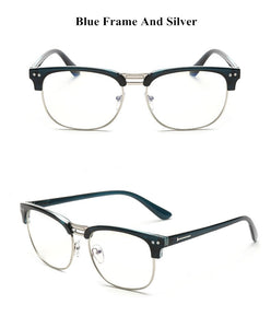 VWKTUUN   Glasses Frame Women Men Eyeglasses Optical Glasses Frame Vintage Eyeglass Frames Female Fake Clear Glasses
