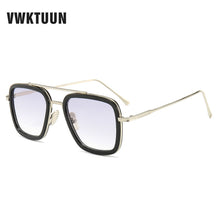 Load image into Gallery viewer, VWKTUUN Square Iron Man Style Sunglasses for women Men Twin Beams Brand Design Sun Glasses Oculos Retro Glasses Frames