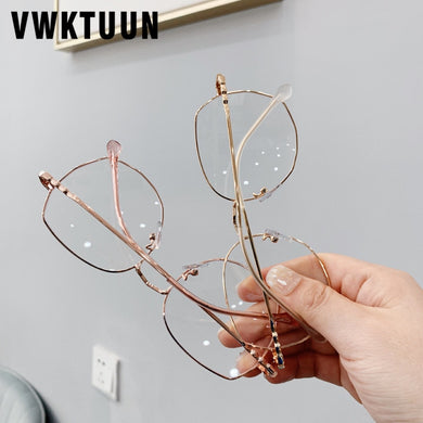 VWKTUUN Occhiali da vista in metallo irregolari Montatura per occhiali Vintage Grandi montature per occhiali oversize Montature per occhiali da donna Occhiali semplici femminili
