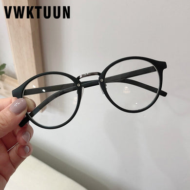 VWKTUUN Round Glasses Frame Clear Lens Eyeglasses Vintage Metal Myopia Glasses Frame Fake Glasses Student Optical Glasses Frames
