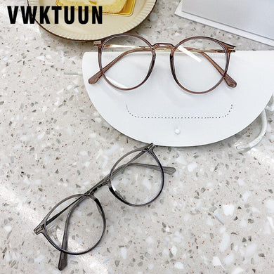 VWKTUUN Round Glasses Frames For Women Men TR90 Myopia Eye Glasses Frames Blue Light Blocking Glasses Computer Read Glasses