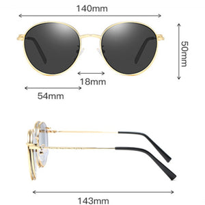 VWKTUUN Occhiali da sole da donna Clip rotonde Occhiali da sole magnetici Clip magnetica su occhiali da sole per occhiali da sole con doppia lente con montatura in lega 