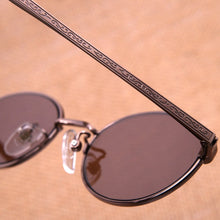 Load image into Gallery viewer, Vazrobe Glass Sunglasses Male Women Small Oval Stone Glasses Anti Eye Dry Brown Vintage Steampunk Fashion