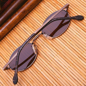 Vazrobe Glass Sunglasses Male Women Small Oval Stone Glasses Anti Eye Dry Brown Vintage Steampunk Fashion
