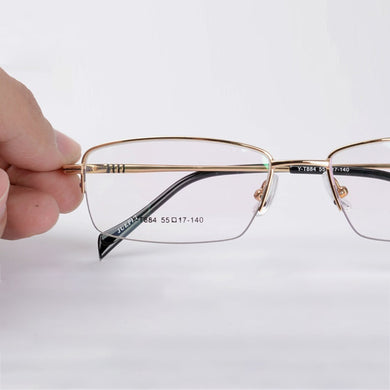 Vazrobe Glasses Frame Men Spring Hinge Eyeglasses Man Gold Titanium Alloy Prescription Spectacle Male Optical Myopia Light Point