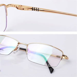 Vazrobe Glasses Frame Men Spring Hinge Eyeglasses Man Gold Titanium Alloy Prescription Spectacle Male Optical Myopia Light Point