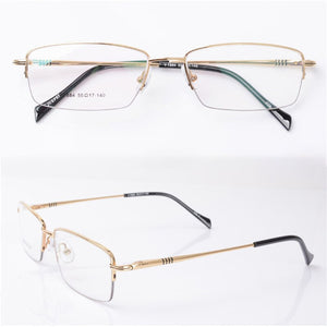 Vazrobe Glasses Frame Men Spring Hinge Eyeglasses Man Gold Titanium Alloy Prescription Spectacle Male Optical Myopia Light Point
