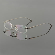 Load image into Gallery viewer, Vazrobe Gold Glasses Frame Men Eyeglasses Rimless spectacles man for Prescription ultra light eyewear clear lens