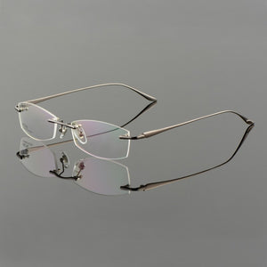 Vazrobe Gold Glasses Frame Men Eyeglasses Rimless spectacles man for Prescription ultra light eyewear clear lens