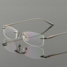 Load image into Gallery viewer, Vazrobe Gold Glasses Frame Men Eyeglasses Rimless spectacles man for Prescription ultra light eyewear clear lens