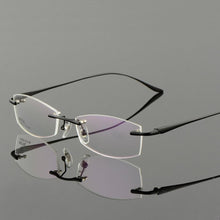 Load image into Gallery viewer, Vazrobe Gold Glasses Frame Men Eyeglasses Rimless spectacles man for Prescription ultra light eyewear clear lens