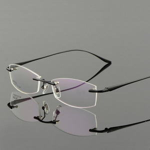 Vazrobe Gold Glasses Frame Men Eyeglasses Rimless spectacles man for Prescription ultra light eyewear clear lens
