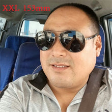 Load image into Gallery viewer, Vazrobe Oversized Polarized Sunglasses Men aviation Max to 160mm Driving Sun Glasses for Man brand UV400 Black spring hinge