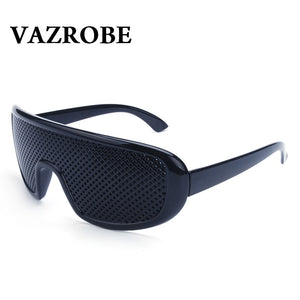 Vazrobe Pinhole Glasses 2 pcs/lot Black Anti Fatigue Hallow Sunglasses Small Hole Anti Myopia Eyewear  Plastic