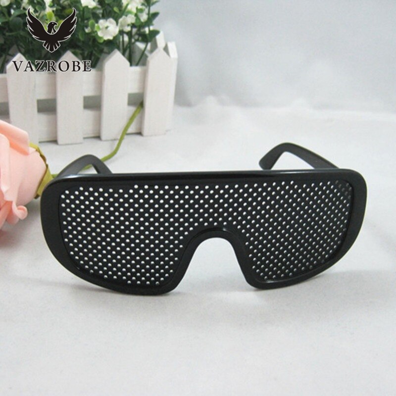 Vazrobe Pinhole Glasses 2 pcs/lot Black Anti Fatigue Hallow Sunglasses Small Hole Anti Myopia Eyewear  Plastic