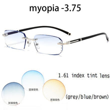 Load image into Gallery viewer, Vazrobe Rimless Myopia Glasses Insert Optic Lens -0.75 -1.00 -1.50 to -5.00 Finished Eyewear with Far Vision Prescription Lenses