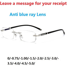 Load image into Gallery viewer, Vazrobe Rimless Myopia Glasses Insert Optic Lens -0.75 -1.00 -1.50 to -5.00 Finished Eyewear with Far Vision Prescription Lenses