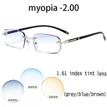 Load image into Gallery viewer, Vazrobe Rimless Myopia Glasses Insert Optic Lens -0.75 -1.00 -1.50 to -5.00 Finished Eyewear with Far Vision Prescription Lenses