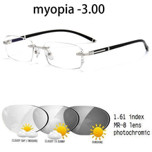 Load image into Gallery viewer, Vazrobe Rimless Myopia Glasses Insert Optic Lens -0.75 -1.00 -1.50 to -5.00 Finished Eyewear with Far Vision Prescription Lenses