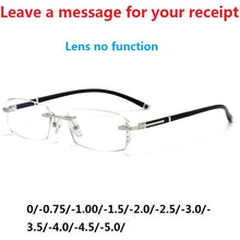 Load image into Gallery viewer, Vazrobe Rimless Myopia Glasses Insert Optic Lens -0.75 -1.00 -1.50 to -5.00 Finished Eyewear with Far Vision Prescription Lenses