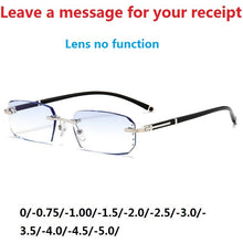 Load image into Gallery viewer, Vazrobe Rimless Myopia Glasses Insert Optic Lens -0.75 -1.00 -1.50 to -5.00 Finished Eyewear with Far Vision Prescription Lenses
