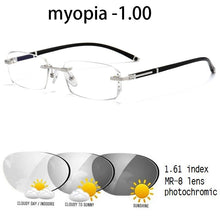 Load image into Gallery viewer, Vazrobe Rimless Myopia Glasses Insert Optic Lens -0.75 -1.00 -1.50 to -5.00 Finished Eyewear with Far Vision Prescription Lenses