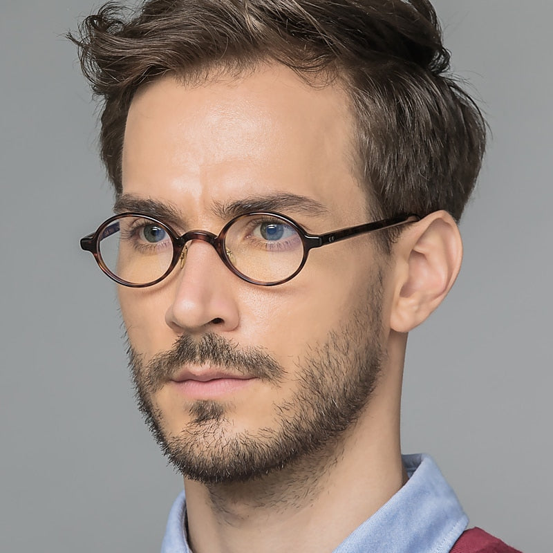 Vazrobe Small Round Eyeglasses Frames Male Nerd Glasses Men Black Tortoise Spectacles for Reading Myopia Optical Prescription