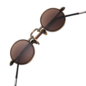 Vazrobe Small Round Sunglasses Male Glass Glasses Men Titanium Frame Steampunk Vintage Punk Retro Women Lennon Eyewear