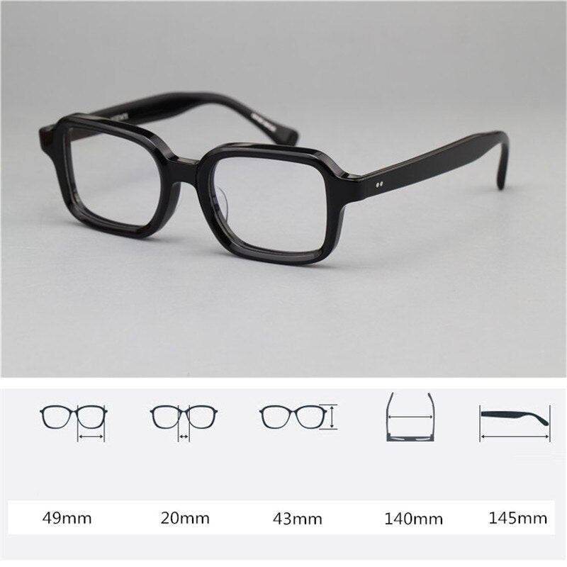 Vazrobe Square Eyeglasses Frames Men Black Glasses Male Thick Spectacles for Prescription Myopia Diopter