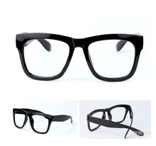 Carica l'immagine nel visualizzatore di Gallery, Vazrobe (no Lens) Eyeglasses Frame Men Women Fake Glasses for Man Women Large Thick PC Spectacles Black Vintage Retro Big