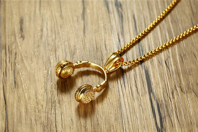 2018 Fashion Headset Shape Pendant with necklace for men 316L Stainless Steel Student necklaces boyfriend gift