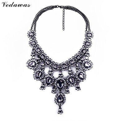 Trend Crystal Rhinestone Beads Tassel Collar Choker Necklace Fashion Party Jewelry Statement Necklace for Women x2228