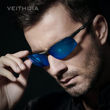 Load image into Gallery viewer, Veithdia Aluminum Magnesium Semi rimless Polarized Mens Sunglasses Sun glasses Night Driving Mirror Eyewear For Men shades 6502