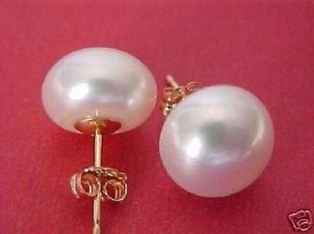 Very Perfect AAA + + + 10 - 11 mm South Sea Natural White Pearl Earrings