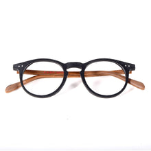 Load image into Gallery viewer, Vinatge Hand Made Oval Full Rim Wood Black Eyeglass Frames Rx able Myopia unisex Spectacles Glasses