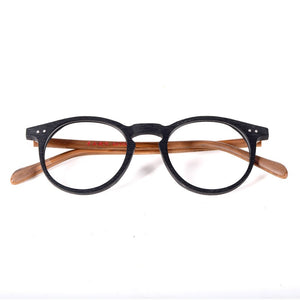 Vinatge Hand Made Oval Full Rim Wood Black Eyeglass Frames Rx able Myopia unisex Spectacles Glasses