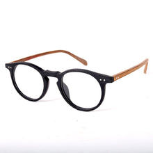 Load image into Gallery viewer, Vinatge Hand Made Oval Full Rim Wood Black Eyeglass Frames Rx able Myopia unisex Spectacles Glasses
