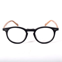 Load image into Gallery viewer, Vinatge Hand Made Oval Full Rim Wood Black Eyeglass Frames Rx able Myopia unisex Spectacles Glasses
