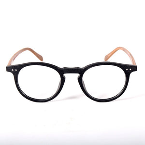 Vinatge Hand Made Oval Full Rim Wood Black Eyeglass Frames Rx able Myopia unisex Spectacles Glasses