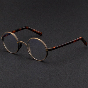 Vintage Acetate Glasses Frame Men Round Myopia Optical Prescription Titanium Eyeglasses Frame Male Women  Small Eyewear