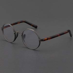 Vintage Acetate Glasses Frame Men Round Myopia Optical Prescription Titanium Eyeglasses Frame Male Women  Small Eyewear