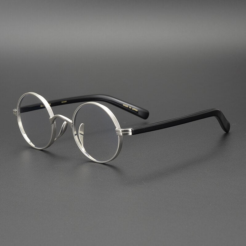 Vintage Acetate Glasses Frame Men Round Myopia Optical Prescription Titanium Eyeglasses Frame Male Women  Small Eyewear