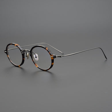 Occhiali da vista vintage in acetato Montatura da uomo Piccola tonda miopia ottica Occhiali da vista in titanio Montatura da donna Occhiali di marca 