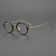 Load image into Gallery viewer, Vintage Acetate Glasses Frame Men Small Round Optical Myopia Prescription Titanium Eyeglasses Frame Women  Brand Eyewear