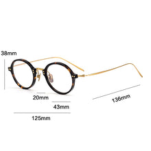 Load image into Gallery viewer, Vintage Acetate Glasses Frame Men Small Round Optical Myopia Prescription Titanium Eyeglasses Frame Women  Brand Eyewear