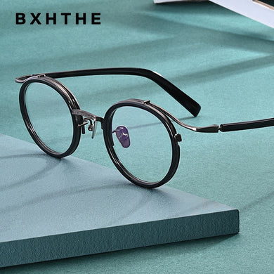 Vintage Acetate Round Glasses Frame Men  Myopia Prescription Optical Eyeglasses Frame Women Retro Photochromic Eyewear