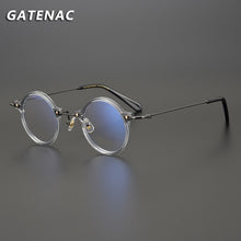 Load image into Gallery viewer, Vintage Acetate Titanium Glasses Frame Men 2023 Round Prescription Optical Eyeglasses Women  Brand Transparent Eyewear