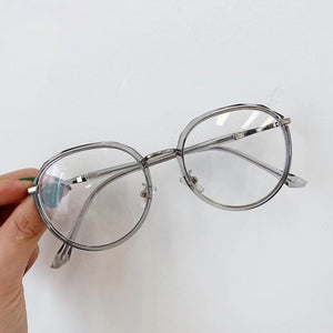 Vintage Anti Blue Light Glasses Plain Eyeglasses Women Men Eyewear Frame Irregular  Transparent PC Goggles