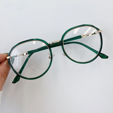 Vintage Anti Blue Light Glasses Plain Eyeglasses Women Men Eyewear Frame Irregular  Transparent PC Goggles