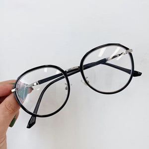 Vintage Anti Blue Light Glasses Plain Eyeglasses Women Men Eyewear Frame Irregular  Transparent PC Goggles
